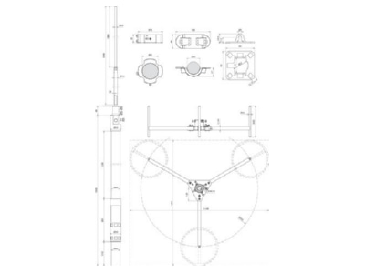 Mazeichnung 1 DEHN FM D40 L4700  819680 Fangmast D40mm L4700mm R560mm FM D40 L4700 819680