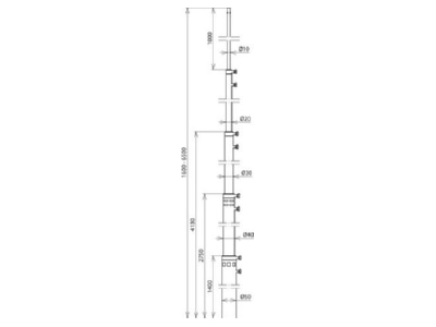 Mazeichnung 1 DEHN FS T D50 5500 6500AL Fangstange L1 6m   6 5m