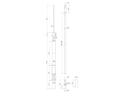Mazeichnung 1 DEHN HVI LI PL L6M 819672 HVI light plus m Stuetzrohr D40mm  L2100mm HVI LI PL L6M819672