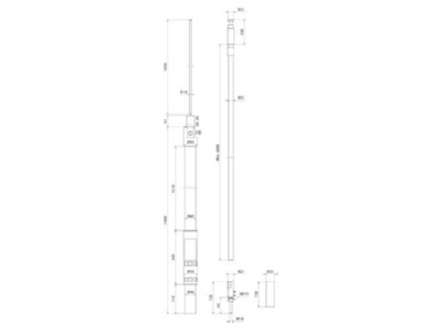 Mazeichnung 1 DEHN HVI LI PL L6M 819673 HVI light plus m Stuetzrohr D40mm  L2600mm HVI LI PL L6M819673