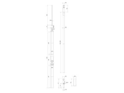 Mazeichnung 1 DEHN HVI LI PL L6M 819674 HVI light plus m Stuetzrohr D40mm  L2900mm HVI LI PL L6M819674