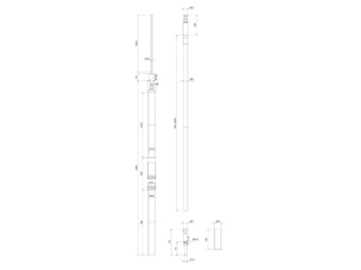 Mazeichnung 1 DEHN HVI LI PL L6M 819675 HVI light plus m Stuetzrohr D40mm  L3400mm HVI LI PL L6M819675
