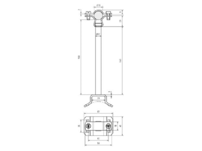 Mazeichnung 2 DEHN LH ZS 18 EX  275462 HVI L  Ex P160 holder LH ZS 18 EX 275462