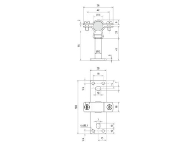Mazeichnung 1 DEHN LH ZS 18 EX W55BPV2A HVI L  Ex W55 holder
