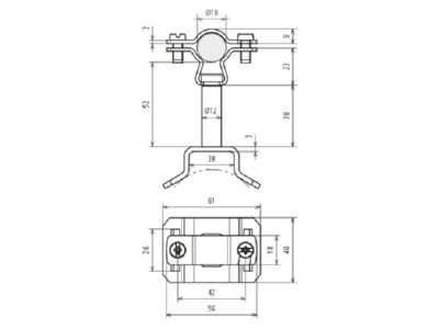Mazeichnung 2 DEHN LH ZS 18 EXP55SBBV2A HVI L  Ex P55 holder
