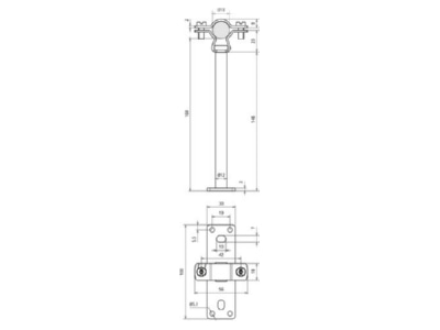 Mazeichnung 1 DEHN LH ZS 18EXW160 BPV2A HVI L  Ex W160 holder
