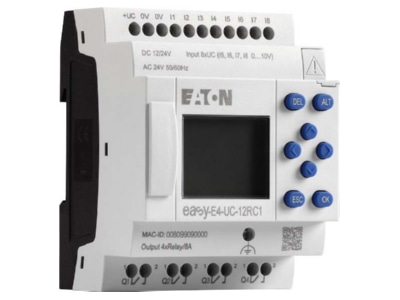 Ansicht schräg Eaton EASY E4 UC 12RC1 Steuerrelais 12 24VDC 24VAC