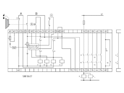 Anschlussbild Schmersal SRB 504ST Ueberwachungsschaltgeraet f Not Halt