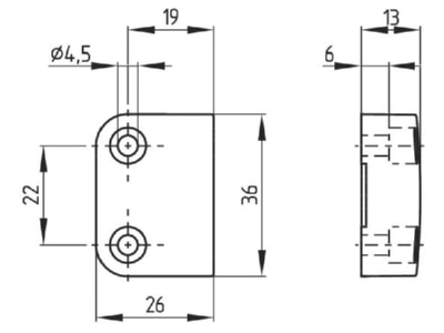 Mazeichnung Schmersal BPS 260 2 Magnet