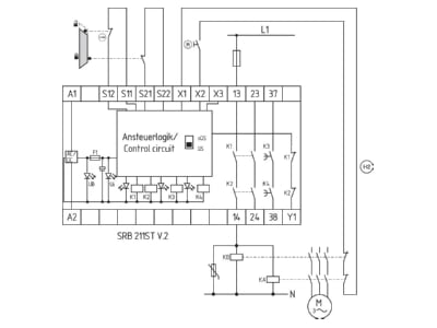Anschlussbild Schmersal SRB211ST  V2  Sicherheits Relaisbaustein