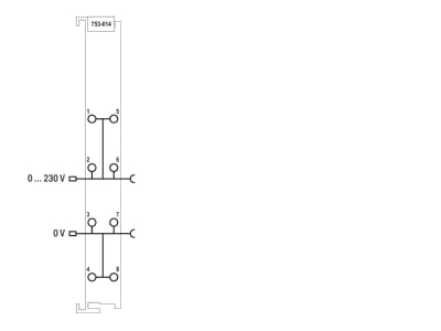 Circuit diagram WAGO 753 614 Fieldbus power supply segment module