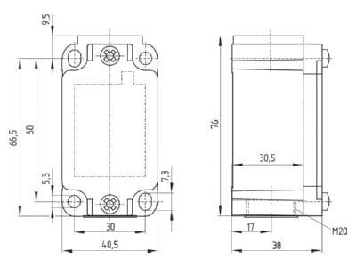 Dimensional drawing 2 Schmersal EX Z4VH 335 11Z 3G D End switch
