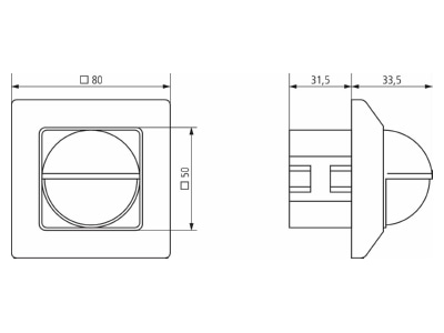 Dimensional drawing Theben LUXA 103 200 T Movement sensor 3m