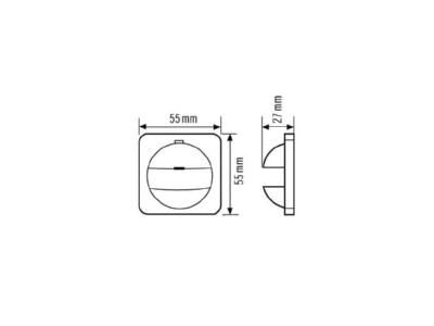 Mazeichnung ESYLUX COVER BUJ REF IP20WH Abdeckung IP20 BJSI weiss MD 180i und PD 180i AbdeckungIP20 BJSIws