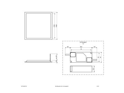 Dimensional drawing EVN BPTU62300140 Ceiling  wall luminaire