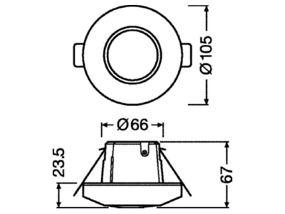 Dimensional drawing Ledvance DALI2SENSOR LS PDOCI Multi sensor for lighting control