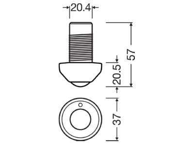 Dimensional drawing Ledvance DALI2SENSORLS PDHBLI Multi sensor for lighting control