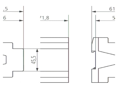 Dimensional drawing Theben FCA 1 EIB KNX EIB  KNX heating actuator