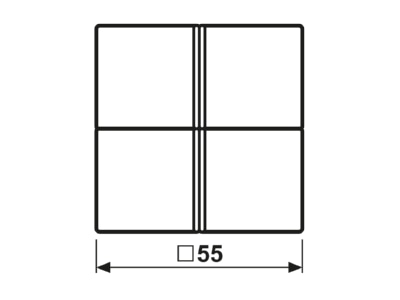 Dimensional drawing Jung A 404 TSA AL Cover plate for switch aluminium