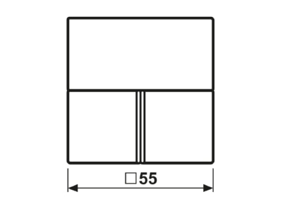 Dimensional drawing Jung A 4093 TSA AL Cover plate for switch aluminium