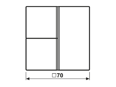 Dimensional drawing Jung AL 2403 TSA Cover plate for switch aluminium