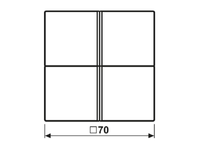 Dimensional drawing Jung AL 2404 TSA Cover plate for switch aluminium