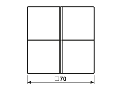 Dimensional drawing Jung AL 2404 TSA AN Cover plate for switch anthracite