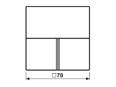 Dimensional drawing Jung AL 4093 TSA Cover plate for switch aluminium