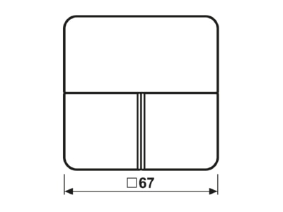 Dimensional drawing Jung CD 4093 TSA SW Cover plate for switch black