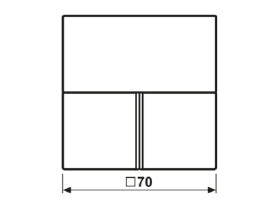 Dimensional drawing Jung ES 4093 TSA Cover plate for switch stainless steel