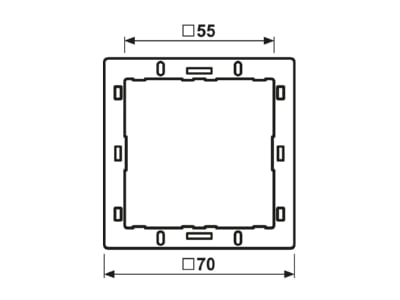 Mazeichnung 1 Jung LS 4 AR Adapterrahmen zur Integration