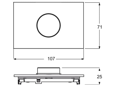 Dimensional drawing Busch Jaeger 6341 866 101 EIB  KNX touch sensor 1 fold