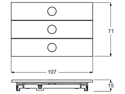 Mazeichnung Busch Jaeger 6342 24G 101 Bedienelement 3fach studioweiss