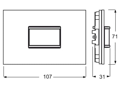 Dimensional drawing Busch Jaeger 6345 825 101 EIB  KNX movement sensor