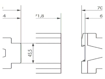 Dimensional drawing Theben DMG 2 T KNX EIB  KNX basic module universal dimmer 2 fold
