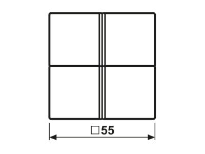 Dimensional drawing Jung A 404 TSA CH Cover plate for switch