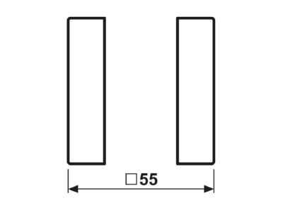 Dimensional drawing Jung A 501 TSA AL Cover plate for switch aluminium