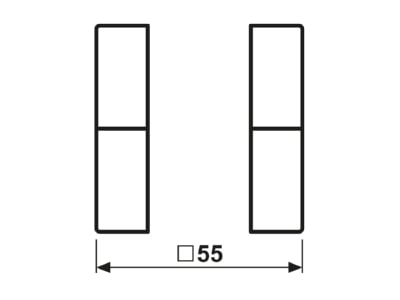Dimensional drawing Jung A 502 TSA AL Cover plate for switch aluminium