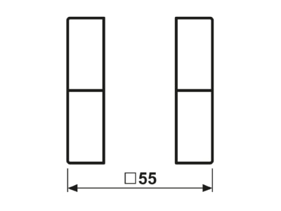 Dimensional drawing Jung A 502 TSA AL Cover plate for switch aluminium