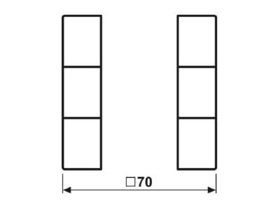 Dimensional drawing Jung AL 2503 TSA Cover plate for switch aluminium