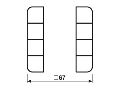 Dimensional drawing Jung CD 504 TSALG Cover plate for switch grey