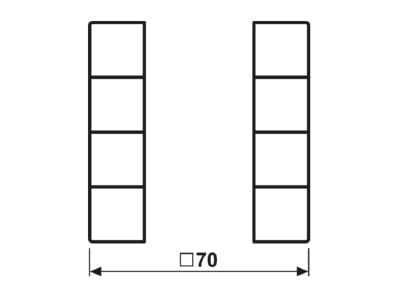 Dimensional drawing 1 Jung LS 504 TSA SW Cover plate for switch black
