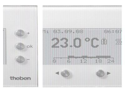 Product image Theben 8269210 EIB  KNX room controller  display with multifunction in white glass design 
