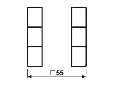 Dimensional drawing Jung A 503 TSA ANM Cover plate for switch anthracite