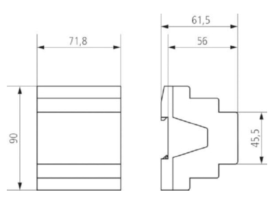 Ma�zeichnung 1 Theben RM 4 U KNX KNX Schaltaktor 4 fach  o Erweiter 
