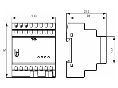 Mazeichnung Theben PS 160mA T KNX Spannungsversorgung 160mA  KNX