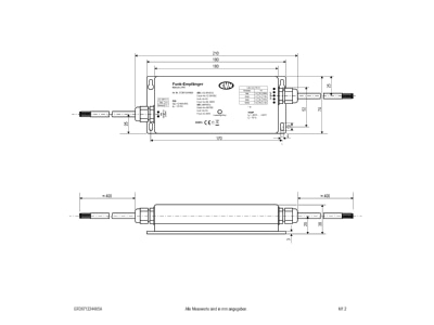 Dimensional drawing EVN EFD6712244X5A Controller for luminaires