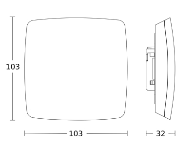 Dimensional drawing 1 Steinel TRUE PRESENCE KNX Presence detector
