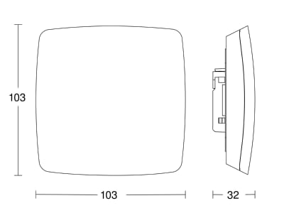 Dimensional drawing 2 Steinel TRUE PRESENCE KNX Presence detector