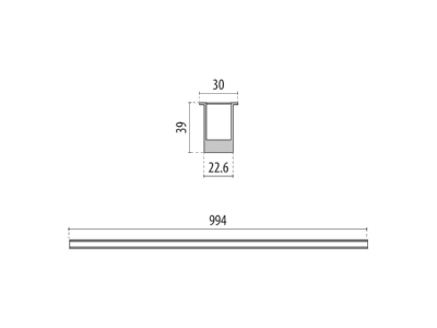 Dimensional drawing Performance in Light 3106623 In ground luminaire 1x10W